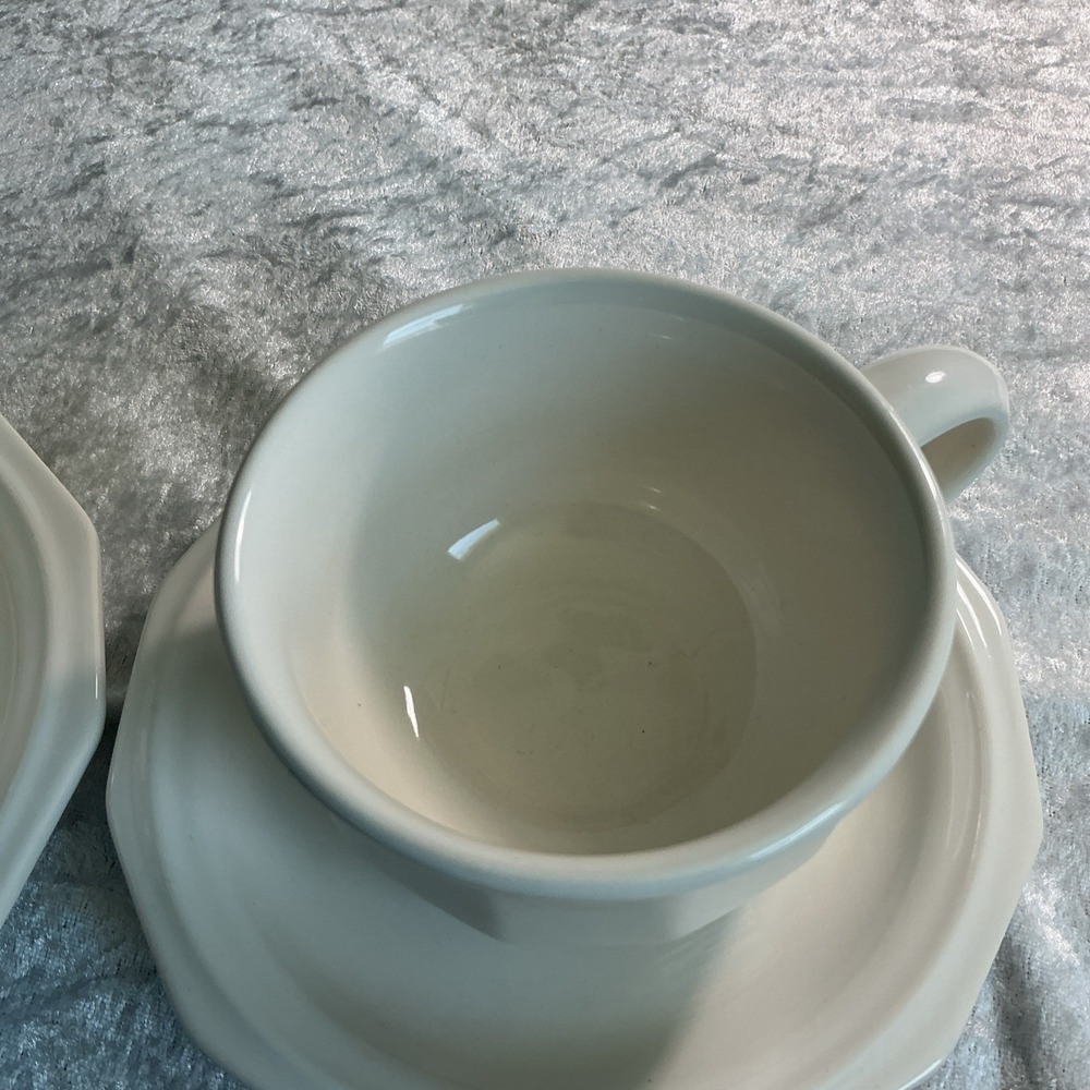 VTG  Set Of 2 Cups & Saucers Pfaltzgraff HERITAGE WHITE Colonial Country Style - Picture 3 of 11